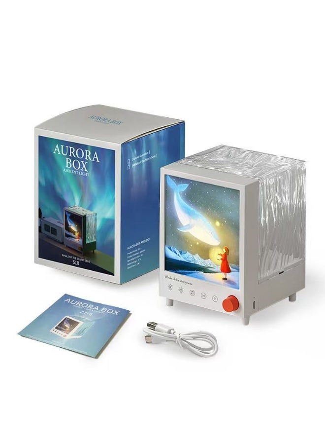 BlueFire Aurora Box S10 Bluetooth Speaker with Ambient Night Light and White Noise | 7-Color Dimming LED Projector Lamp | Smart Touch Control | Sleep Aid, Bedroom and Home Décor | Wireless Bluetooth 5.3 Speaker with Hi-Fi Sound and 5W Output | Rechargeable Night Light Lamp with ABS+PC Body for Kids, Adults and Relaxation Spaces - Image 1