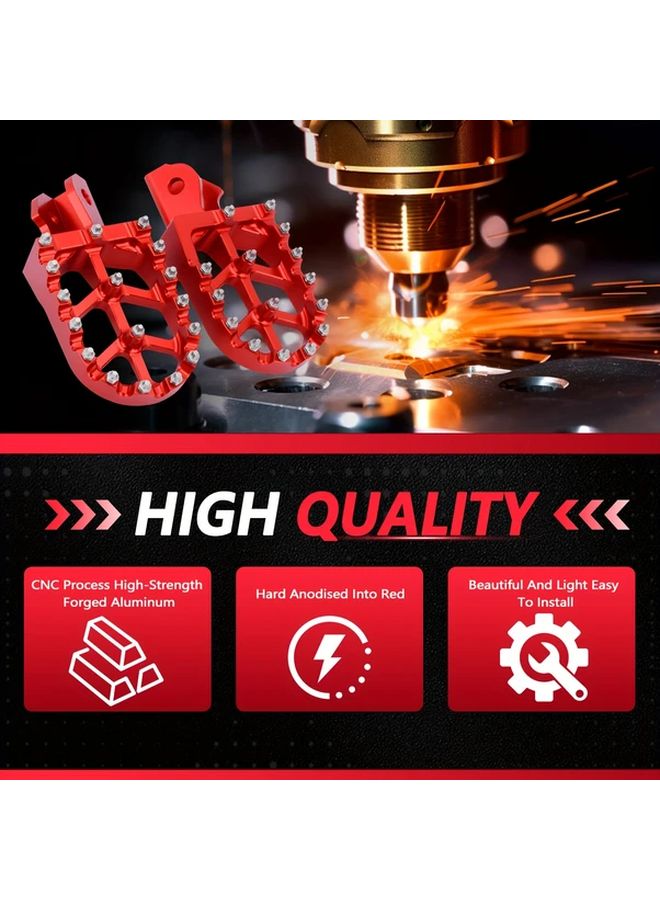 Red Aluminum Alloy Dirt Bike Foot Pegs Ergonomic Design For Off Road Motorcycle Accessories - Image 5