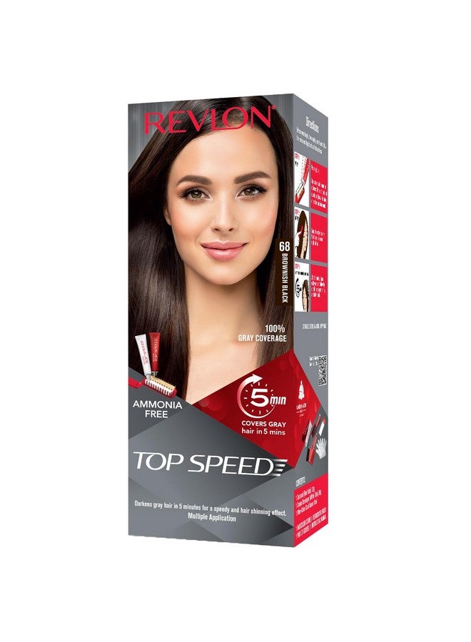 Revlon Top Speed Hair Color, Brownish Black 68 - Image 1