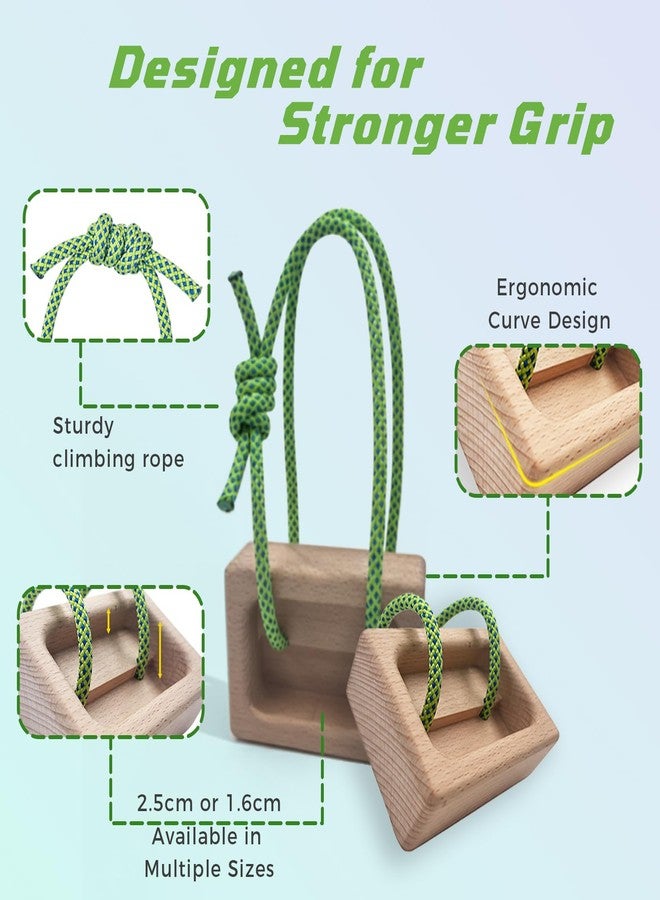 Lights Mountain Portable Climbing Hangboard – Dual Depth Wooden Grip Blocks for Finger Strength, Power, and Forearm Training – Beech Wood Hang Board with Loading Pin and Carabiners - Image 3