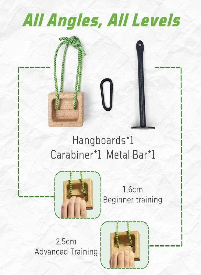 Lights Mountain Portable Climbing Hangboard – Dual Depth Wooden Grip Blocks for Finger Strength, Power, and Forearm Training – Beech Wood Hang Board with Loading Pin and Carabiners - Image 4