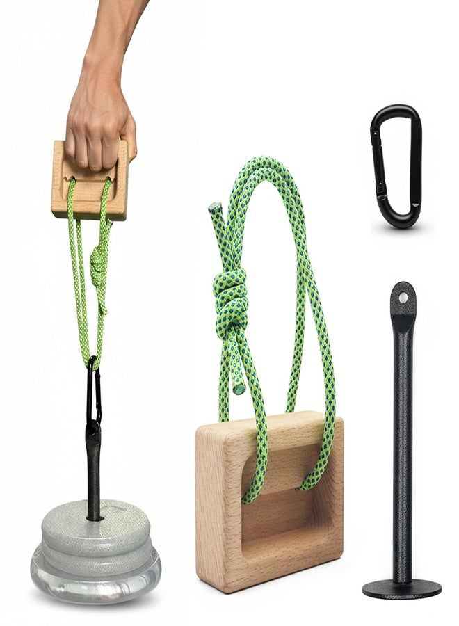 Lights Mountain Portable Climbing Hangboard – Dual Depth Wooden Grip Blocks for Finger Strength, Power, and Forearm Training – Beech Wood Hang Board with Loading Pin and Carabiners - Image 1