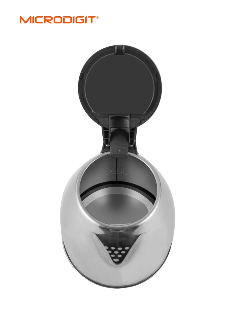 ميكرو ديجيت غلاية كهربائية من الإستانلس ستيل سعة 1.8 لتر وقدرة 1500 وات MH200K رمادي/فضي - Image 4