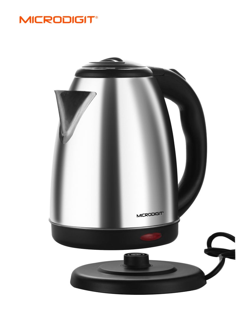 ميكرو ديجيت غلاية كهربائية من الإستانلس ستيل سعة 1.8 لتر وقدرة 1500 وات MH200K رمادي/فضي - Image 2