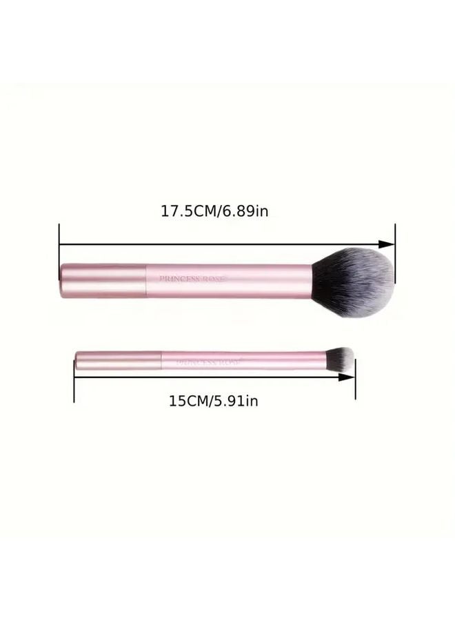 Pink 6PCS Professional Makeup Brush Set For Face Powder Contour Eyeshadow - Image 5