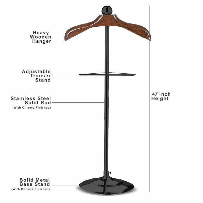 LOCOMOTO Premium Solid Metal Coat Hanger Stand For Display Stand Uses For Home Store and Office Black - Image 3