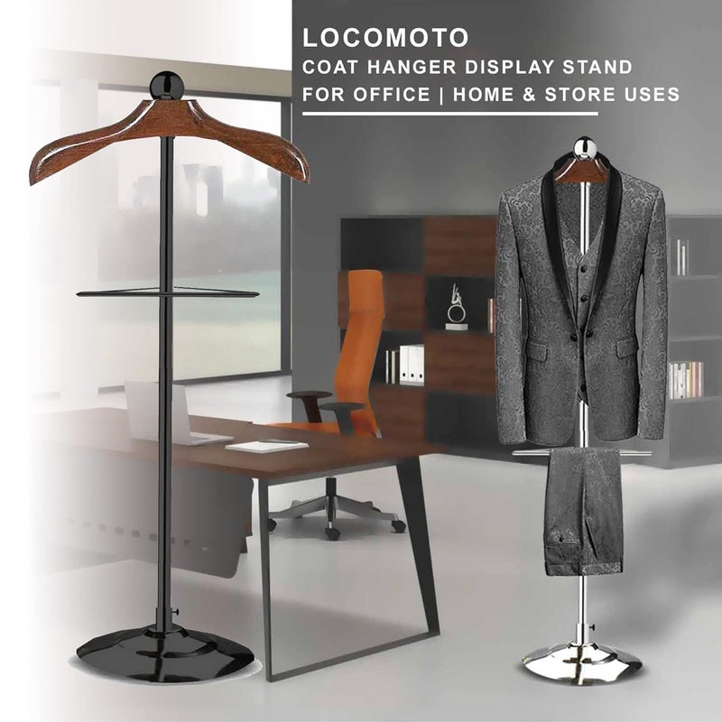 LOCOMOTO Premium Solid Metal Coat Hanger Stand For Display Stand Uses For Home Store and Office Black - Image 4