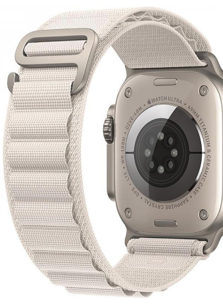 Spigen - DuraPro Flex Trail Loop Band Designed For Apple watch Ultra 49mm, Series 8/7 45mm, Series SE2/6/SE/5/4 44mm and Series 3/2/1 42mm Adjustable Solo Loop Band Strap Starlight - Image 1
