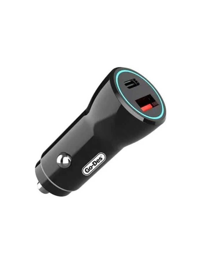 GO-DES Go Des GD-QC2016 Fast Charge Dual Port PD Car Charger 45W QC2016