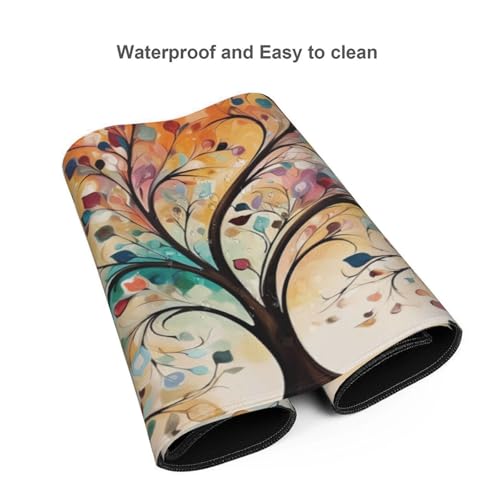 KOBWOPI 35.4 x 15.7 in, XXL Large Mouse Pad for Desk, Extended Keyboard Mouse Mat for Computer Office, Big Laptop Mouse pad, Gaming Pc-Colorful Leaf Tree - Image 4