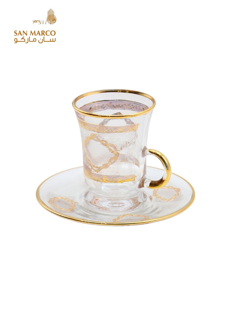 سان ماركو طقم أكواب الشاي مع أطباق التقديم بتصميم فاخر - Image 2
