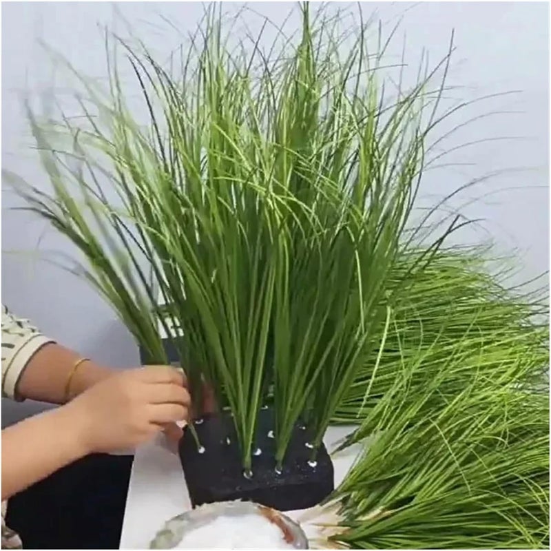 نبات اصطناعي، عشب صناعي، ديكور حديقة المنزل، نبات مزيف، تخطيط مشهد مصغر محاكي، عشب البصل، ديكور منزلي، نباتات اصطناعية، نباتات، ديكور اصطناعي (A-10 قطع، 50 سم) - Image 2