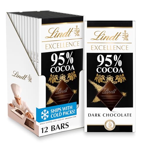 Lindt EXCELLENCE 95 Cocoa Dark Chocolate Bar Dark Chocolate Candy 28 oz 12 Pack - Image 1