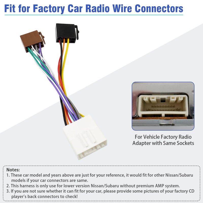 Jayubien Stereo Wiring Harness for Nissan ISO Radio Adapter to 20Pin Connector - Image 3
