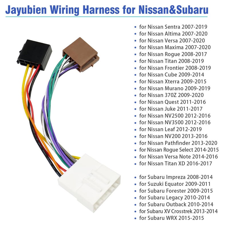 Jayubien Stereo Wiring Harness for Nissan ISO Radio Adapter to 20Pin Connector - Image 2