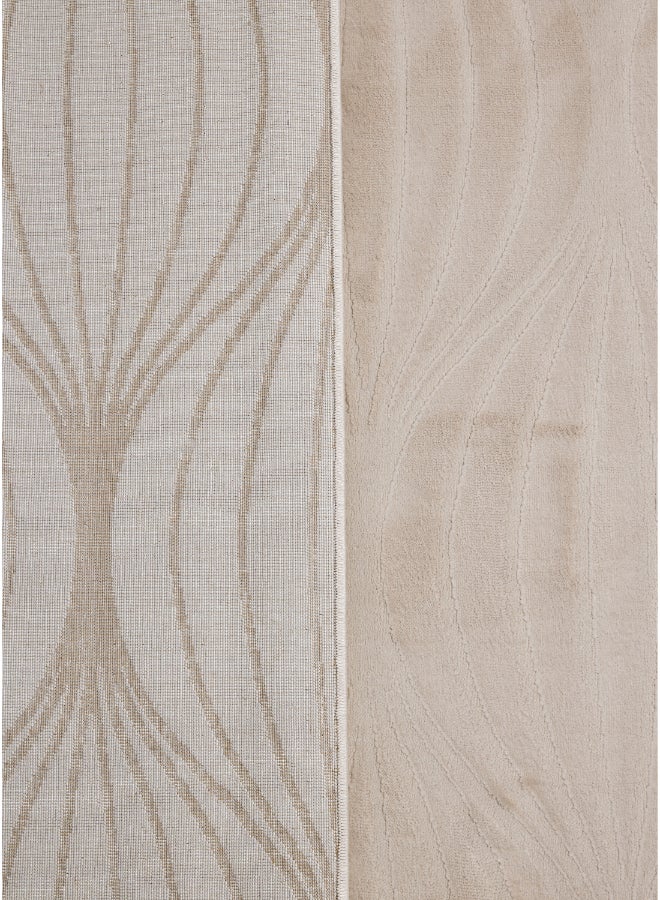 Noon East Carpet Rug Woven with Soft Texture |Polygon Rhythm Design  - Beige  | Size - 120x170 cm - 4x5.5 ft | For Mid-Small sized Family room, Bedroom with twin or queen beds, Home office, Entry hallways, Foyers or Balcony - Image 5