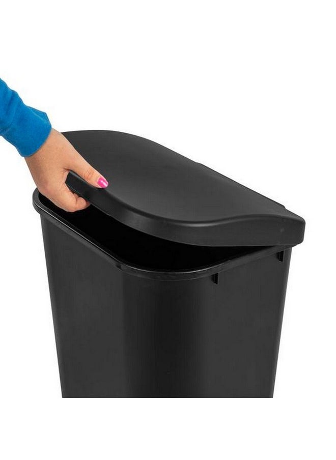 Sterilite - D-Shape Design Durable Lift Top Wastebasket Black 11.3 Gal 10759006 - Image 1