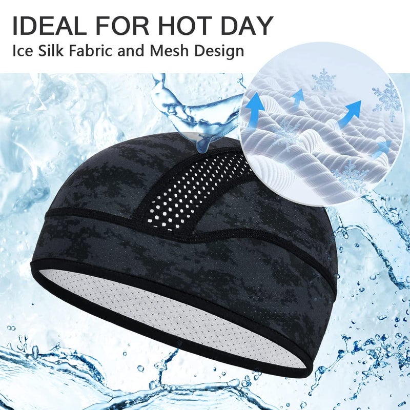 MELASA Skull Cap Helmet Liner Beanie, Cooling Mesh Cycling Running Hat for Men Women, Fits Under Helmets - Image 2