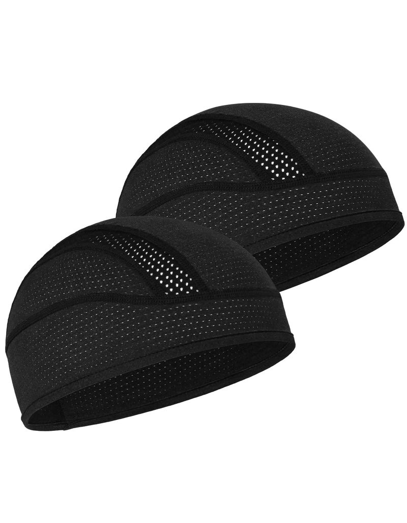 MELASA Skull Cap Helmet Liner Beanie, Cooling Mesh Cycling Running Hat for Men Women, Fits Under Helmets - Image 1