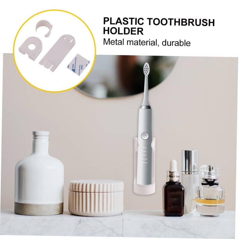 Wall Mounted Plastic Toothbrush Holder Rack Adhesive Bathroom Organizer Easy Clean - Image 3