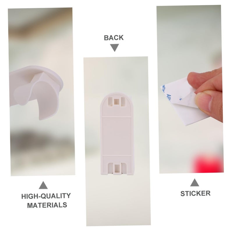 Wall Mounted Plastic Toothbrush Holder Rack Adhesive Bathroom Organizer Easy Clean - Image 5