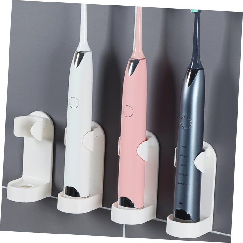 Wall Mounted Plastic Toothbrush Holder Rack Adhesive Bathroom Organizer Easy Clean - Image 4