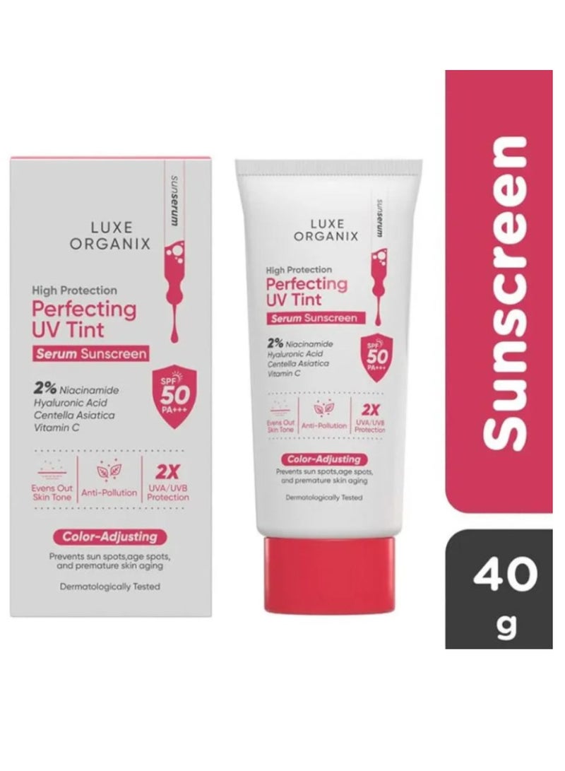Luxe Organix High Protection Perfecting UV Tint Color Adjusting Serum Sunscreen SPF50 PA+++