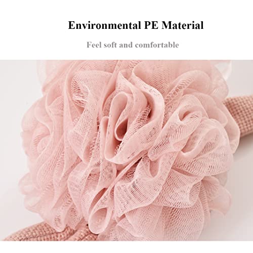 Yisella Kids Bath Loofah- 2 Pack Cute Animal Shaped Bath Luffa, Soft Mesh Pouf Shower Sponge Set for Baby & Toddler, Pink & Grey Reusable Travel lofa for Girls, Gentle Body Scrubber Wash for Women - Image 4