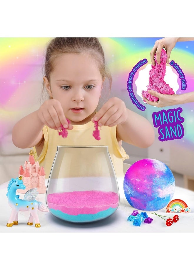 HALAMODO Unicorn Terrarium Gifts for Kids - Light Up DIY Terrarium Craft Kit with Moon Lamp, Unicorn Figurines & Artificial Plants, Educational Science Craft for Girls Ages 4-12, Perfect Birthday & Holiday Gift​ - Image 5