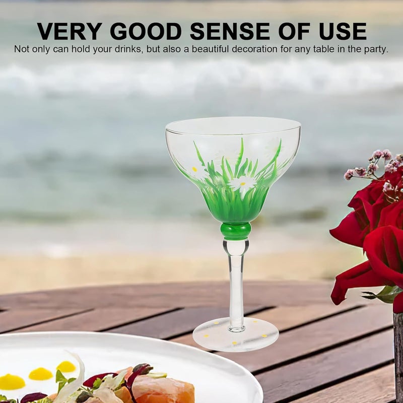 Hand-painted Daisy Margarita Glass Crystal Glass Delicate Party Wine for Household and Bar Use - Image 5