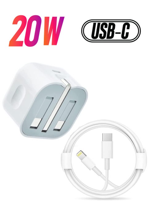 PD20W USB-C Power Adapter With Cable for iPhone 13 iPhone 13 Pro max /13mini (iPhone 20W USB-C Power Adapter)