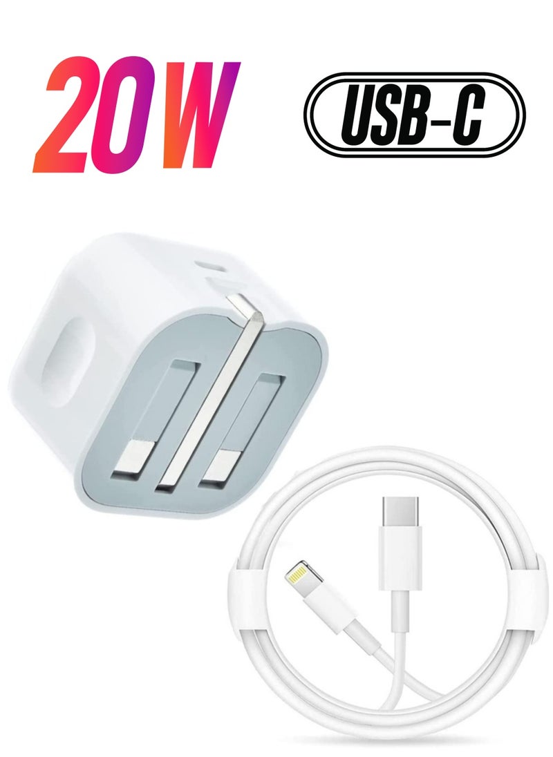 ELTRAZONE PD20W USB-C Power Adapter With Cable for iPhone 13 iPhone 13 Pro max /13mini (iPhone 20W USB-C Power Adapter)  - Image 1