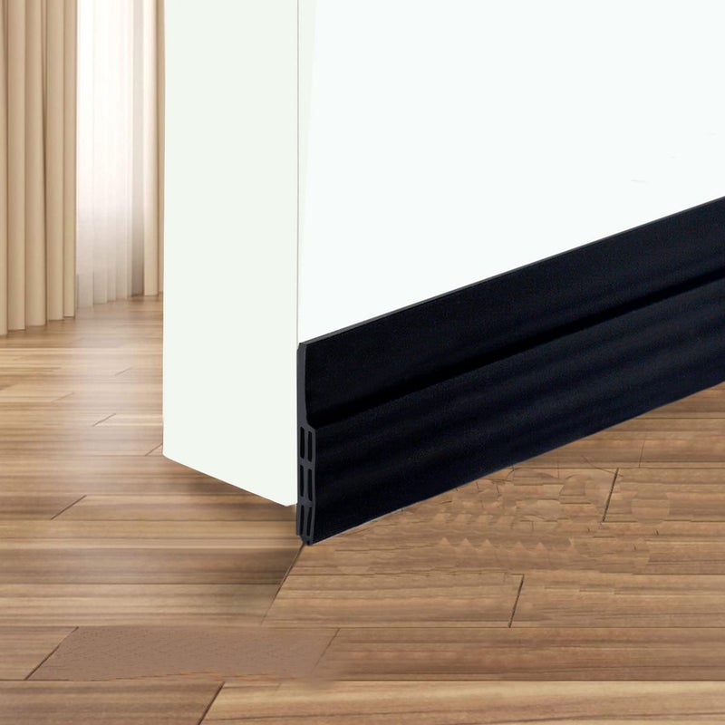 Self Adhesive Door Sweep Draft Stopper Camel Home Weather Stripping Rubber Under Door Bottom for Interior Doors Seal Strip Insulation for Weatherproof Soundproof 2 W X 39 LBlack