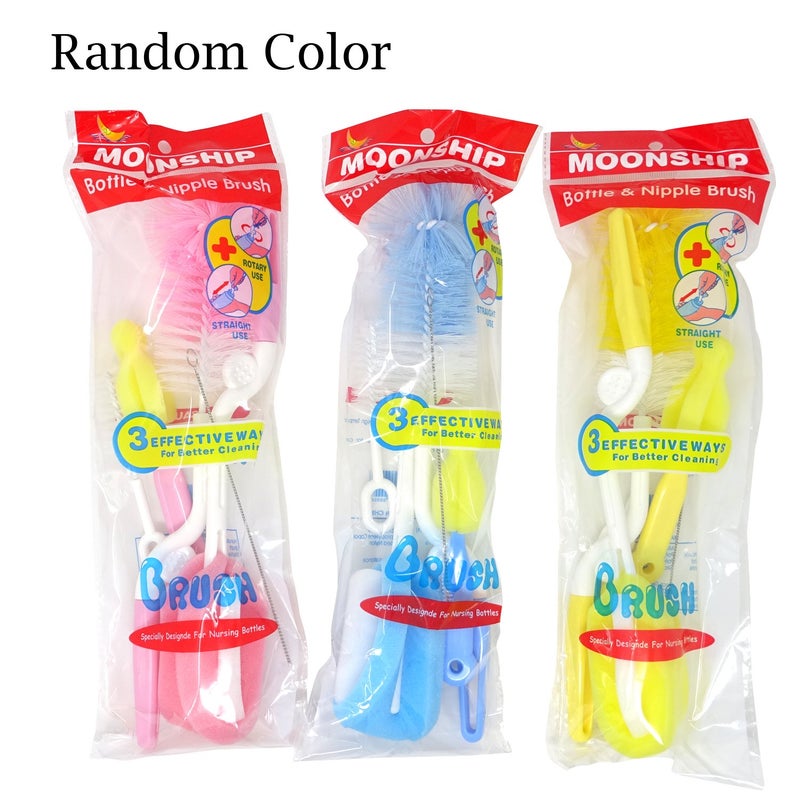 Honbay Bottle Brush Cleaner Kit with Teat Cleaner and Straw Brushes 360 Degree Rotating 5 PCS Within One Set Comes in Different Size selections - Random Color - Image 4