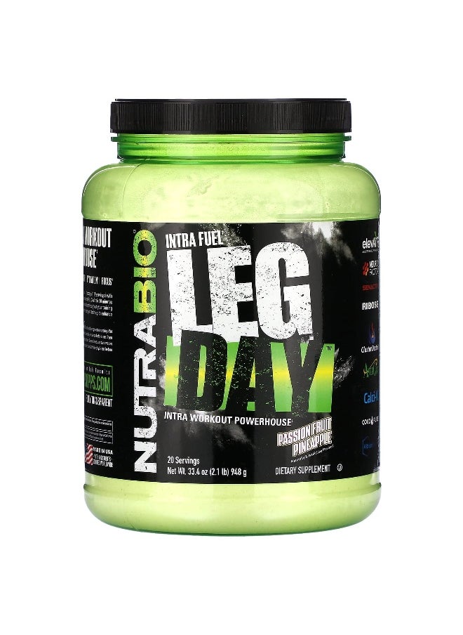 NutraBio NutraBio, Intra Fuel, Leg Day, Passion Fruit Pineapple, 2.1 lb (948 g)  - Image 1
