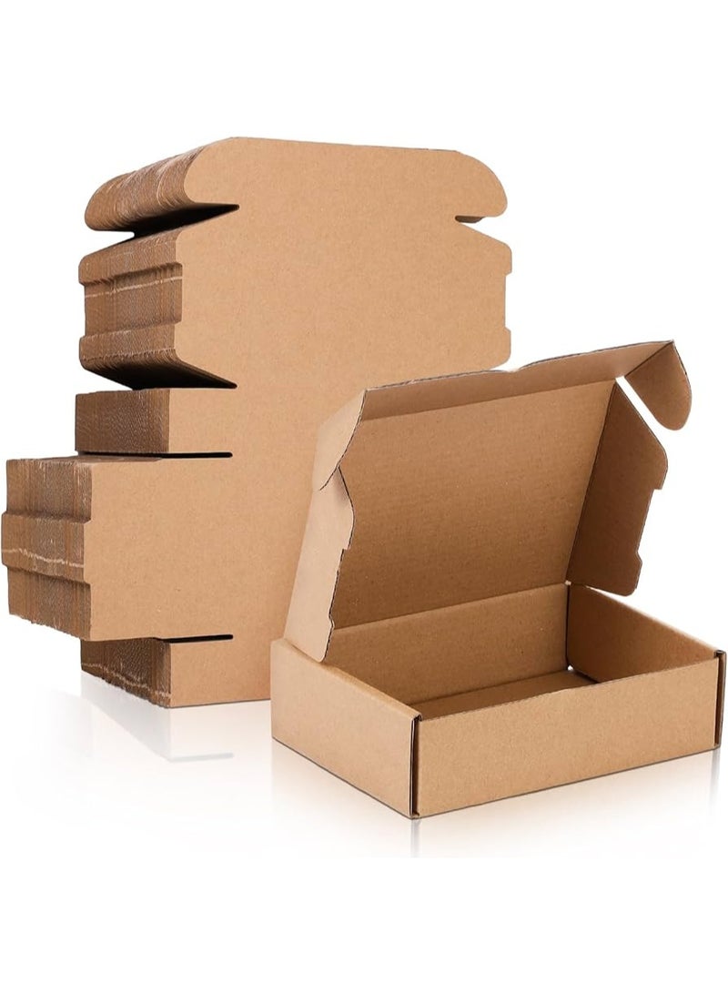 صناديق شحن كرتون مموج مقاس 37×28.8×9.7 سم عبوة 20 قطعة، علب تغليف كرتونية للأعمال الصغيرة، صناديق قابلة للطي بدون لاصق، للتجارة الإلكترونية والهدايا والتخزين(بنى) - Image 1