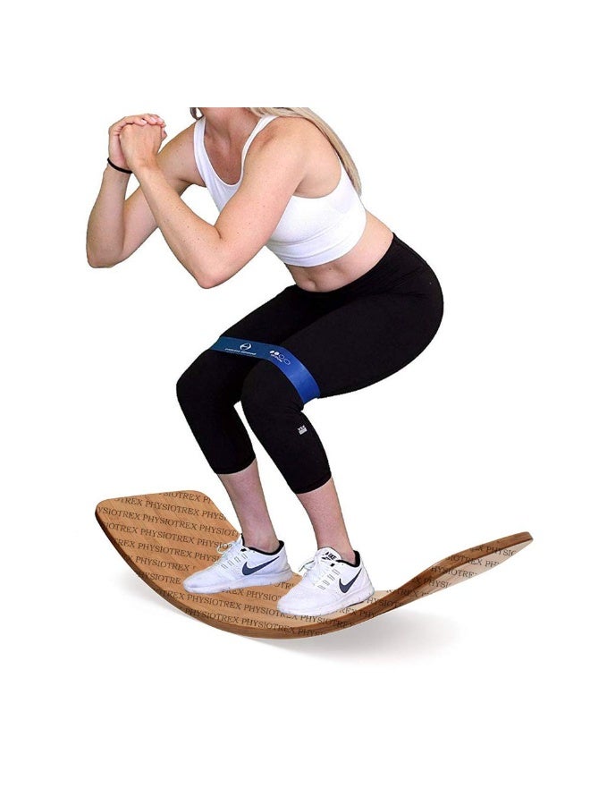 PHYSIOTREX® Occupational Therapy Wooden Wobble Curve Balance Board Foot Rocker Leg Exerciser(Size 91cm long, 30cm wide, 2.2cm thick, and 19cm tall at the highest point) - Image 1