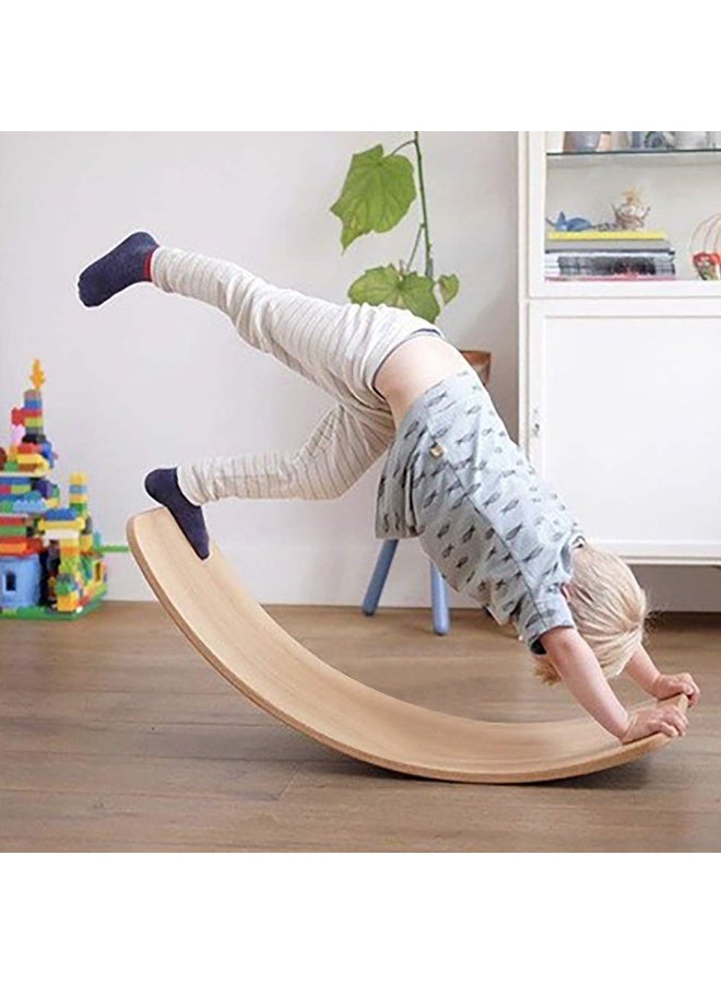 PHYSIOTREX® Occupational Therapy Wooden Wobble Curve Balance Board Foot Rocker Leg Exerciser(Size 91cm long, 30cm wide, 2.2cm thick, and 19cm tall at the highest point) - Image 2