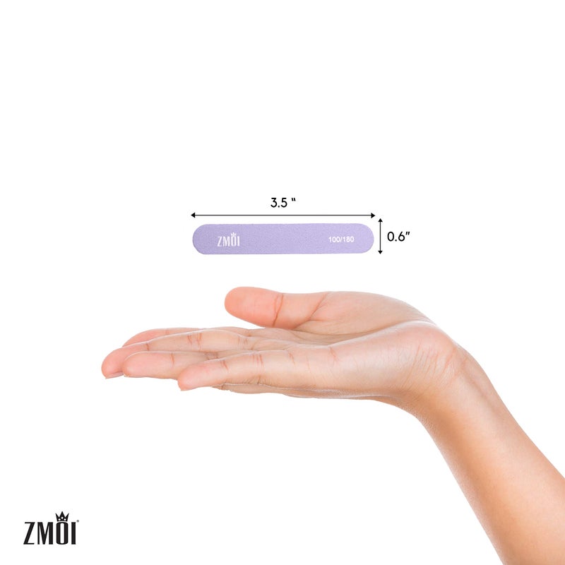 ZMOI Professional Mini Nail File â€“ 12 Stylish - Practical Fingernail File Pack for Natural and Acrylic Nails 100/180 Emery Boards (Macaroon Color) - Image 4
