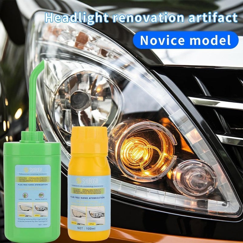 Newvent® Premium Car Headlight Cleaner for Yellowing, Oxidation, Scratches | Car Headlight Polishing Kit | Car Headlight Cleaner Repair Set (Pack of 2) - Image 2