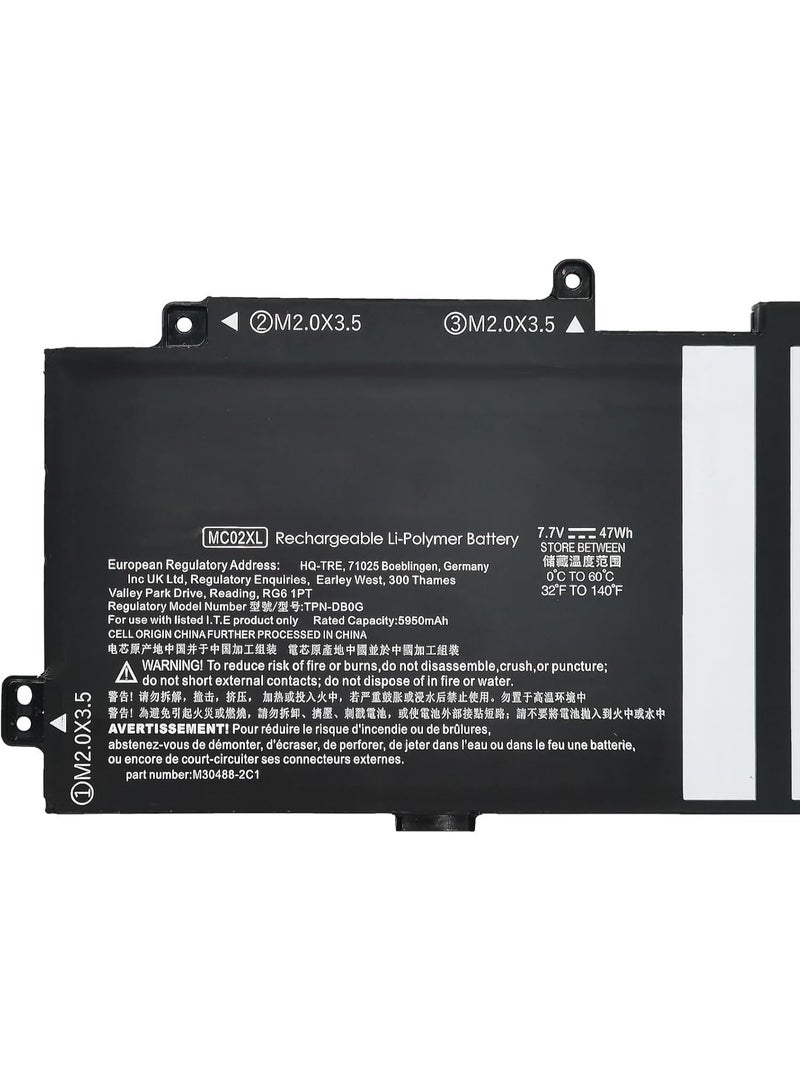 Terabyte MC02XL MR02XL Laptop Battery 47Wh 5950mAh 2-Cell 7.7V Compatible with HP Elite X2 G4 / Elite X2 G8 Series HSTNN-DB9E TPN-DB0G L46601-005 - Image 2