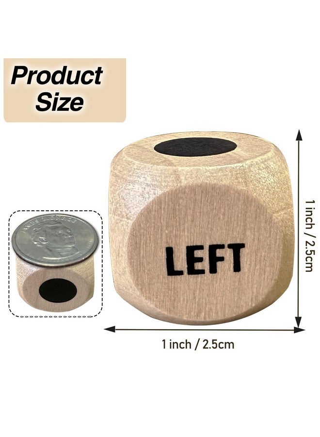 FAILUN Left Right Center Game Dice 1 Inch Wooden Dice with Drawstring Bag, Easy to Store and Carry Around, Convenient for Travel (3 pcs) - Image 2