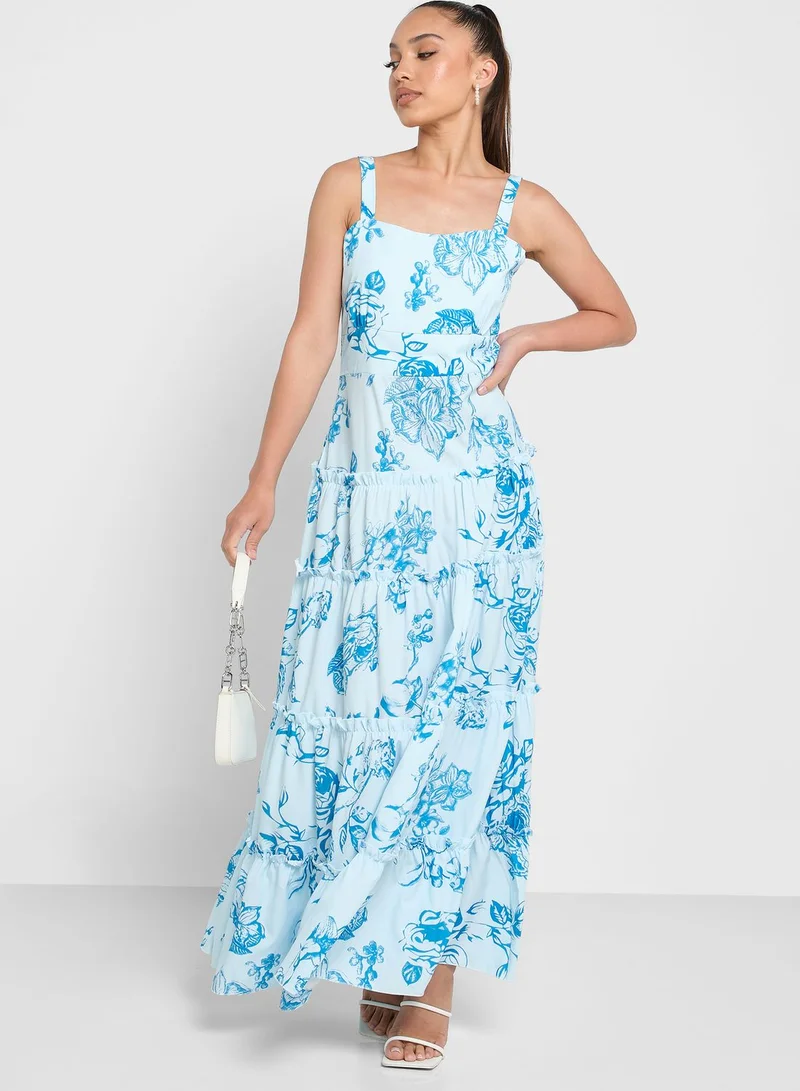 Ginger Printed Strappy Dress