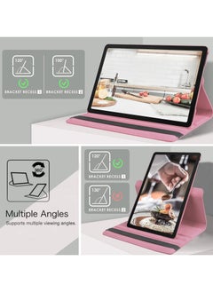 VKL حافظة لهاتف سامسونج جالاكسي تاب A9 مقاس 8.7 بوصة 2023 (SM-X110/X115/X117) حافظة حماية بغطاء كتاب دوار 360 درجة مع تنبيه/غفو تلقائي لجهاز جالاكسي تاب A9 (وردي)  - Image 3