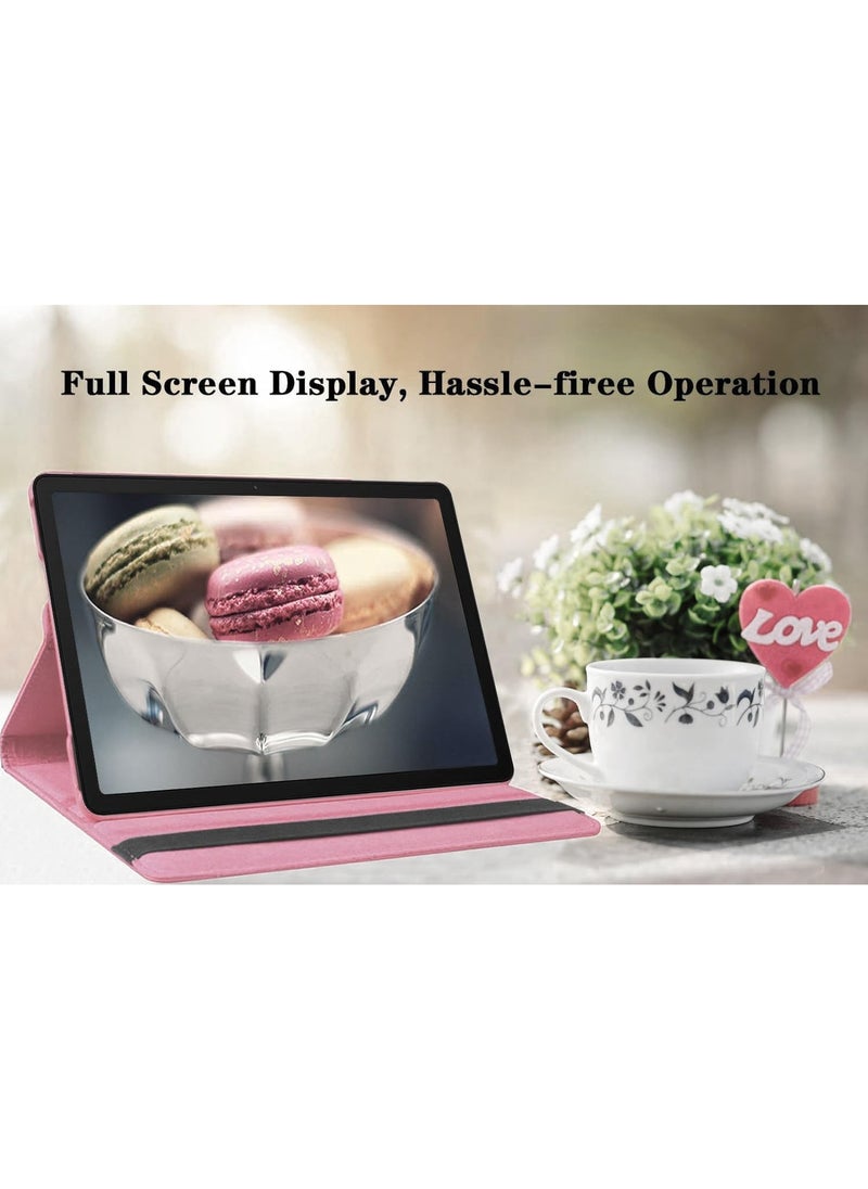 VKL - Case for Samsung Galaxy Tab A9 Case 8.7 inch 2023 (SM-X110/X115/X117) 360° Rotating Book Cover Protective Case with Auto Wake/Sleep for Galaxy Tab A9 (Pink) - Image 1