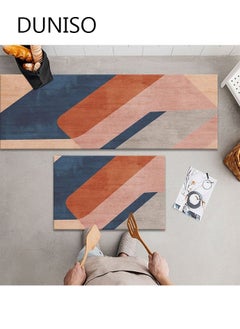 DUNISO 2PCS Non-Slip Kitchen Rugs and Mats, Anti-Fatigue Hallway Kitchen Runner Rug Set Backing Floor Mat for Kitchen Laundry Bathroom Office 40*60cm&40*120cm  - Image 1