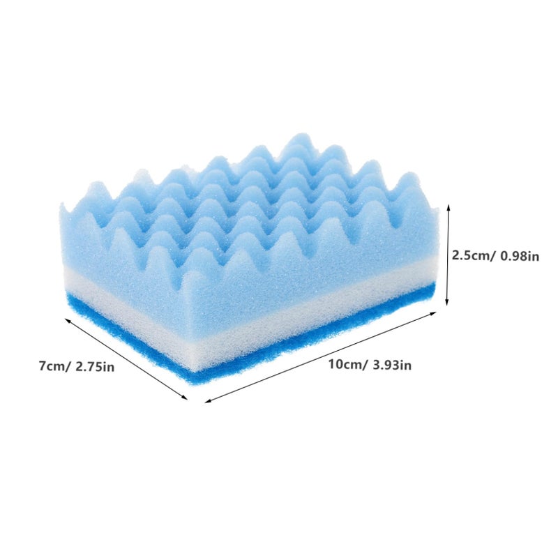 6pcs Heavy Duty Non Scratch Cleaning Sponges Rippled Surface for Kitchen Bathroom Car Dishwashing Random Color - Image 3