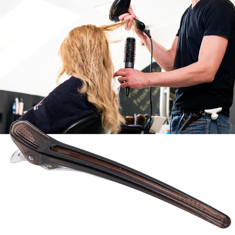 Hair Styling Clips: 10 Pcs Black ABS Material - Arc-shaped Gap-free Closure Firm Clamping Hairdressing Clip for Professional Salon Barber Shop - Image 5