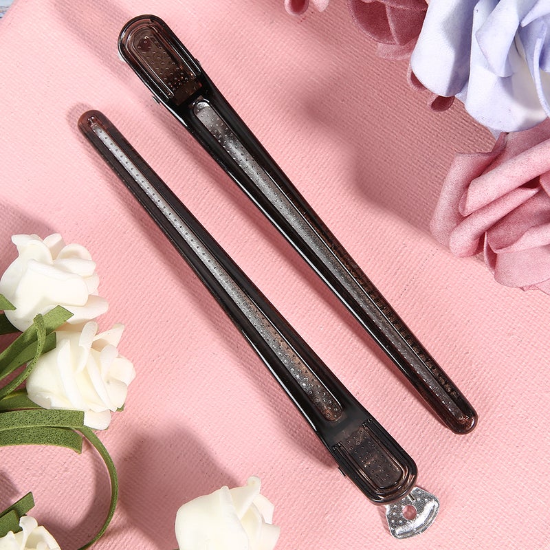 Hair Styling Clips: 10 Pcs Black ABS Material - Arc-shaped Gap-free Closure Firm Clamping Hairdressing Clip for Professional Salon Barber Shop - Image 4