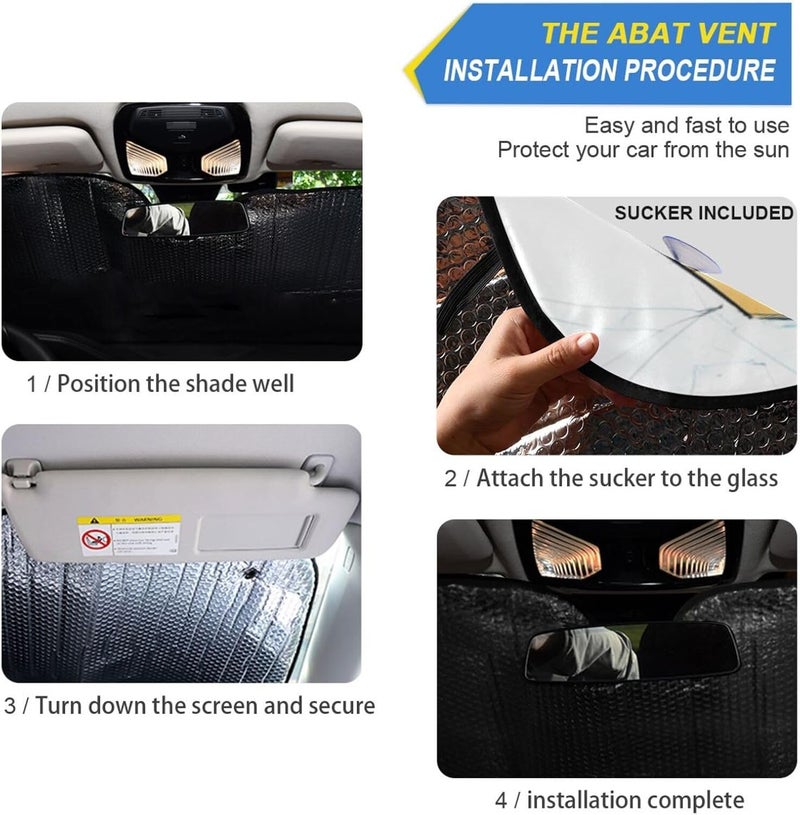 KLL Shade for car Windshield, Folding Reflective Sun tapasoles para carro 53x23.5 Inch, Flowers Engineering Machinery - Image 2
